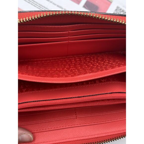 Authenticated Kate Spade New York Laurel Way Neda Accordion Zip Wallet Red Chili - Picture 10 of 12